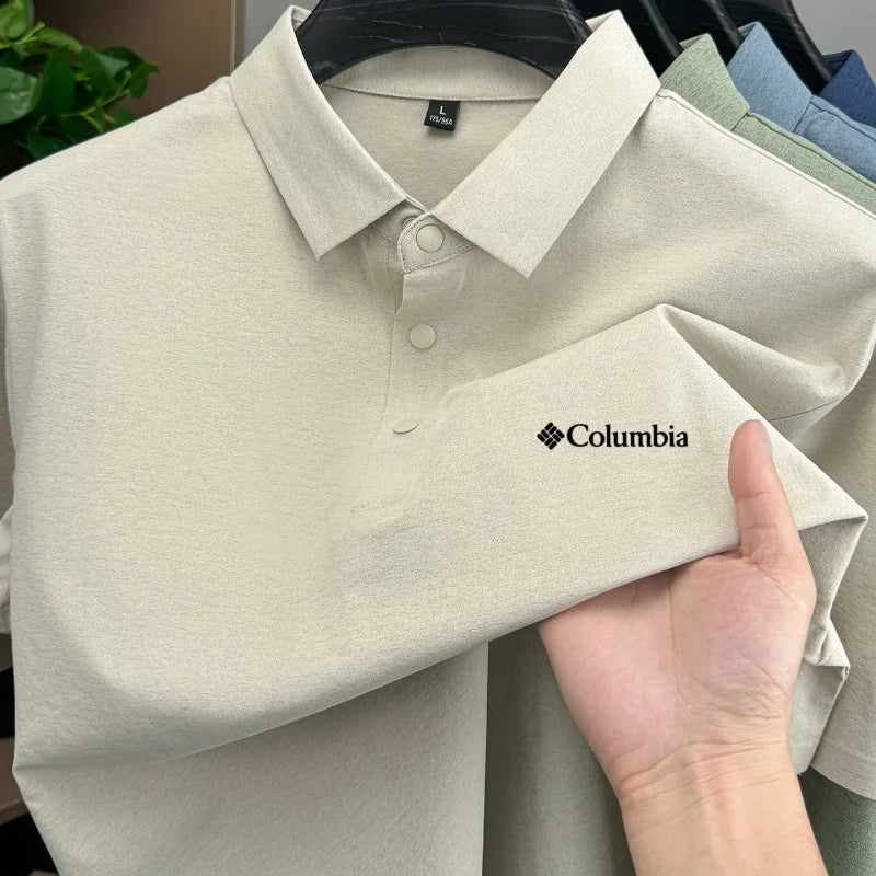 Men's Embroidered Polo Shirt – Anti-Wrinkle Breathable Short Sleeve Summer Top