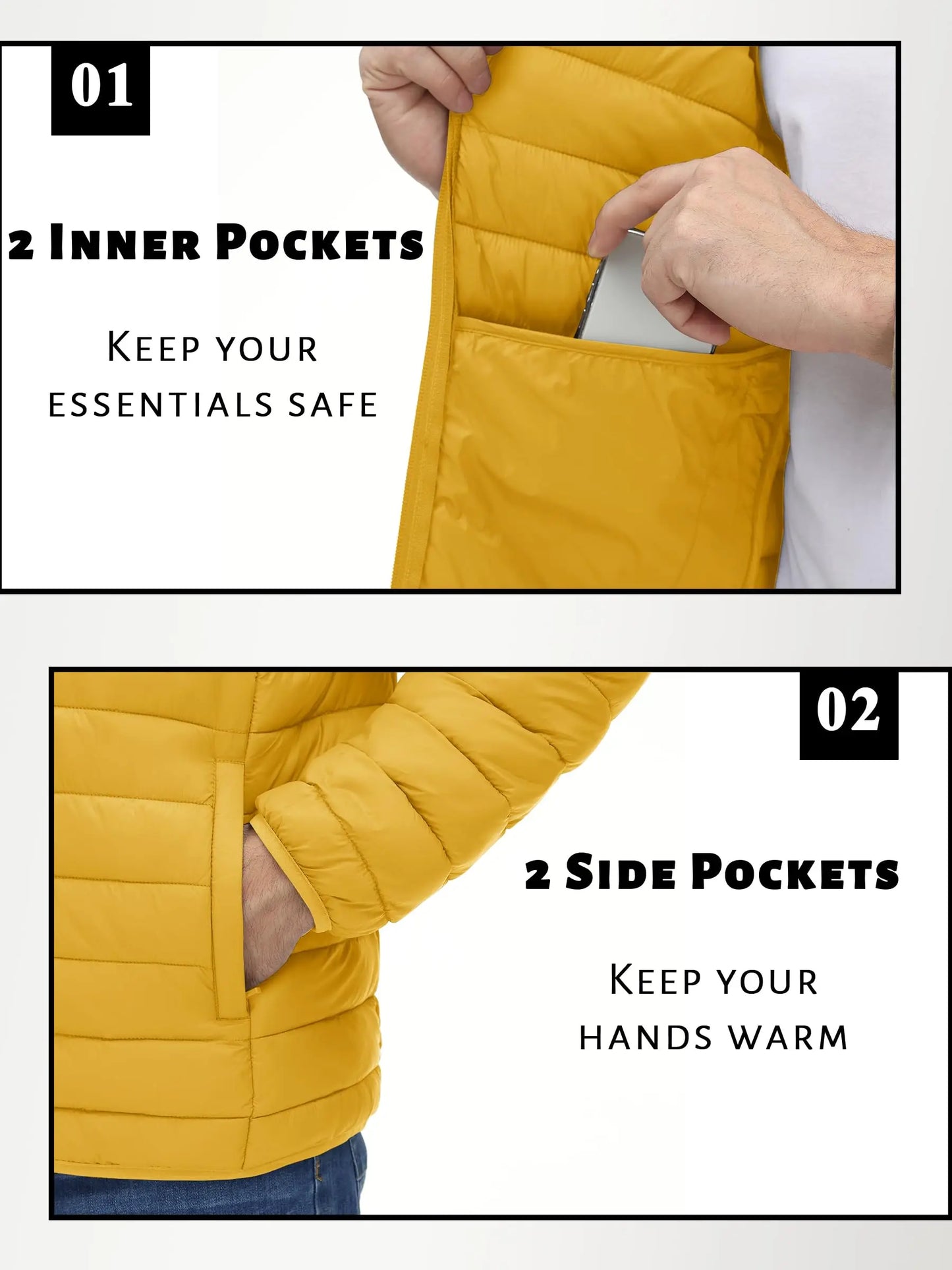 Men's TACVASEN Lightweight Water-Repellent Puffer Jacket - Cozy Insulated Hooded Windbreaker for Ultimate Comfort"