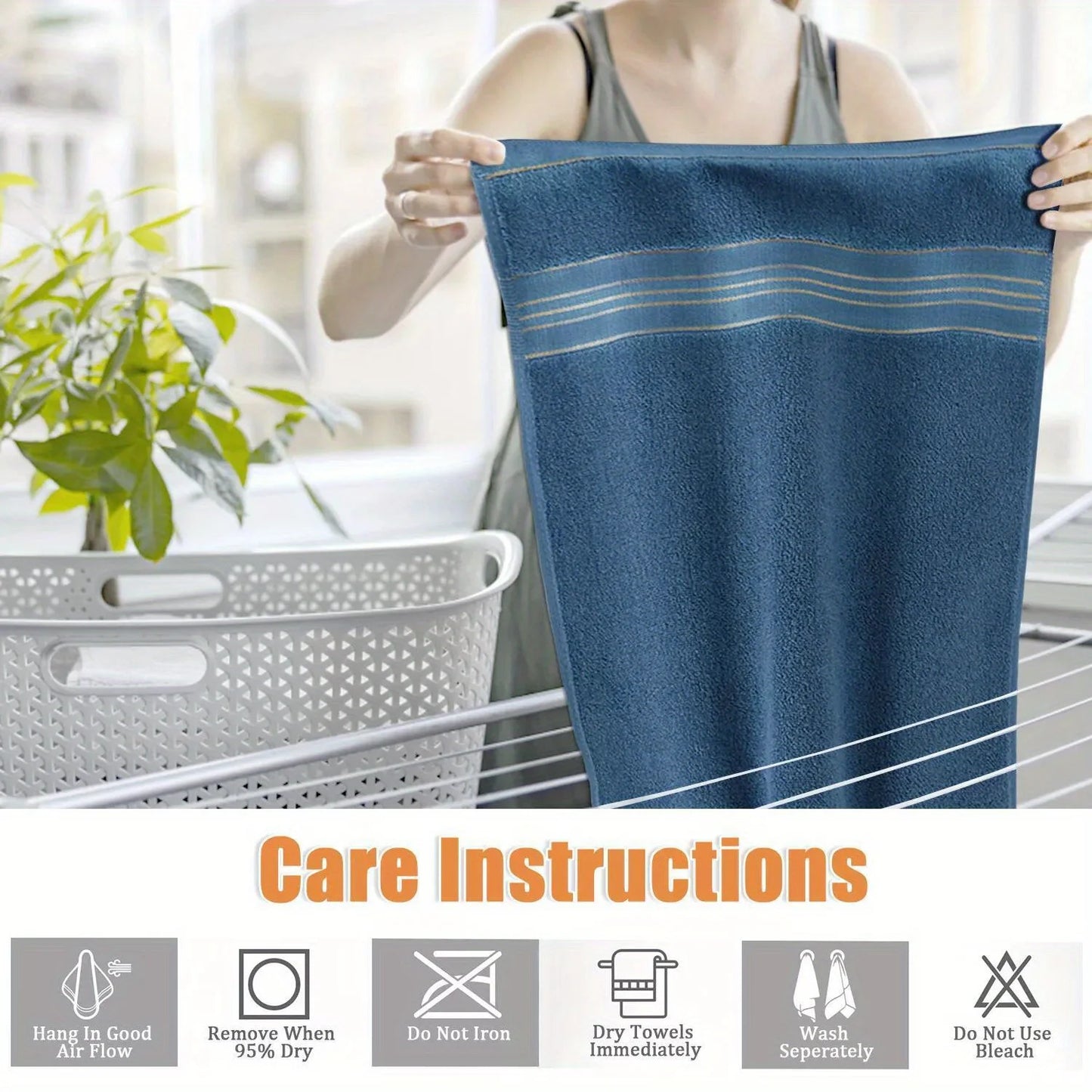Luxury Cotton Knit Bath Towel - Premium Quick-Dry Spa-Quality Bathroom Towel