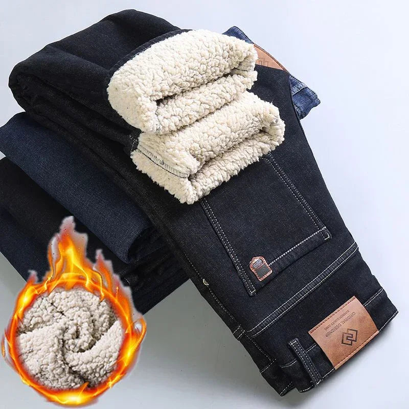 Men's 2023 Winter Fleece Jeans: Warm, Stylish & Versatile.