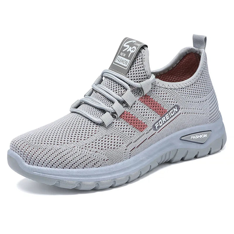 Women's Breathable Mesh Running Sneakers - Lightweight Athletic Walking Shoes with Anti-Slip Rubber Sole