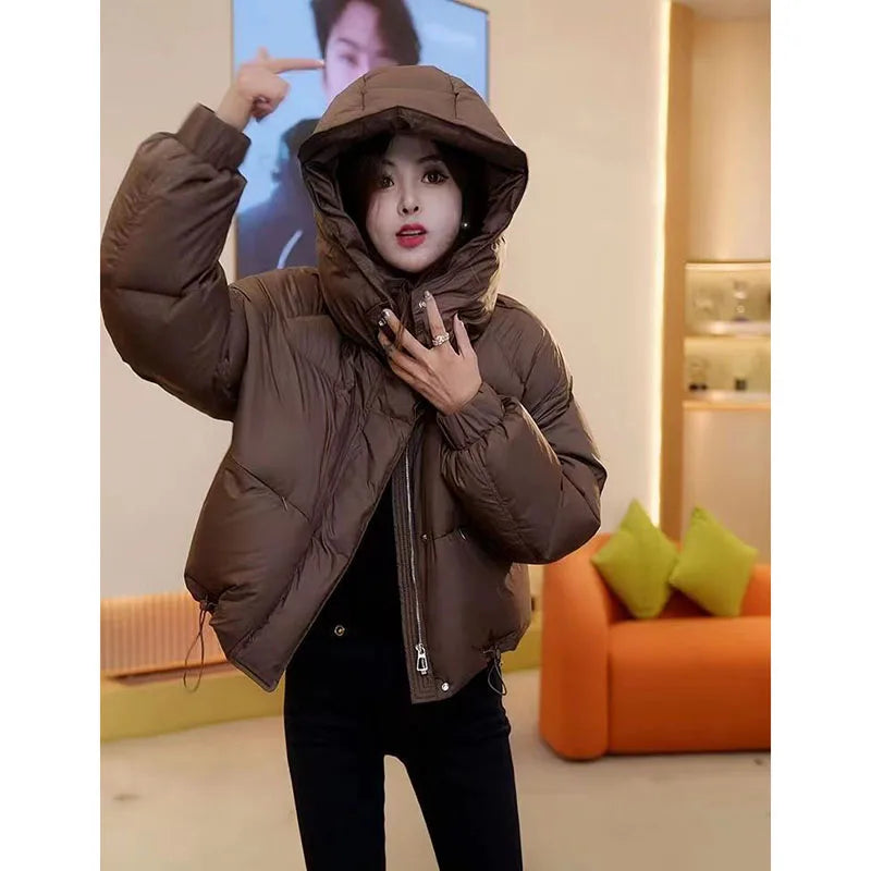 Women's Premium Cotton-Polyester Hooded Padded Jacket for Women-Autumn/Winter 2025.