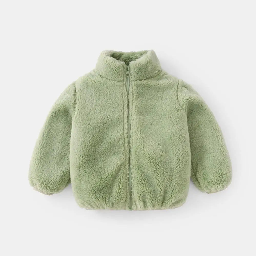 Unisex Kids Plush Faux Fur Jacket - Soft Winter Coat for Toddlers 1-6 Years