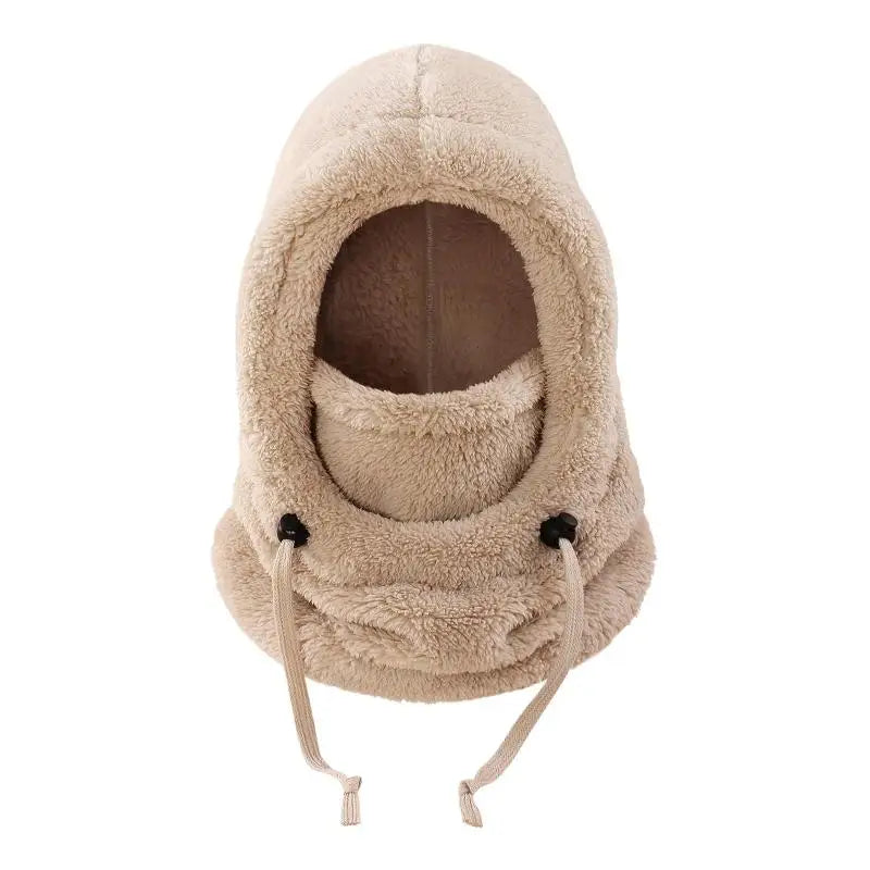 Girls Plush Balaclava Hat Scarf - Windproof Warm Ear Protection Neck Cover