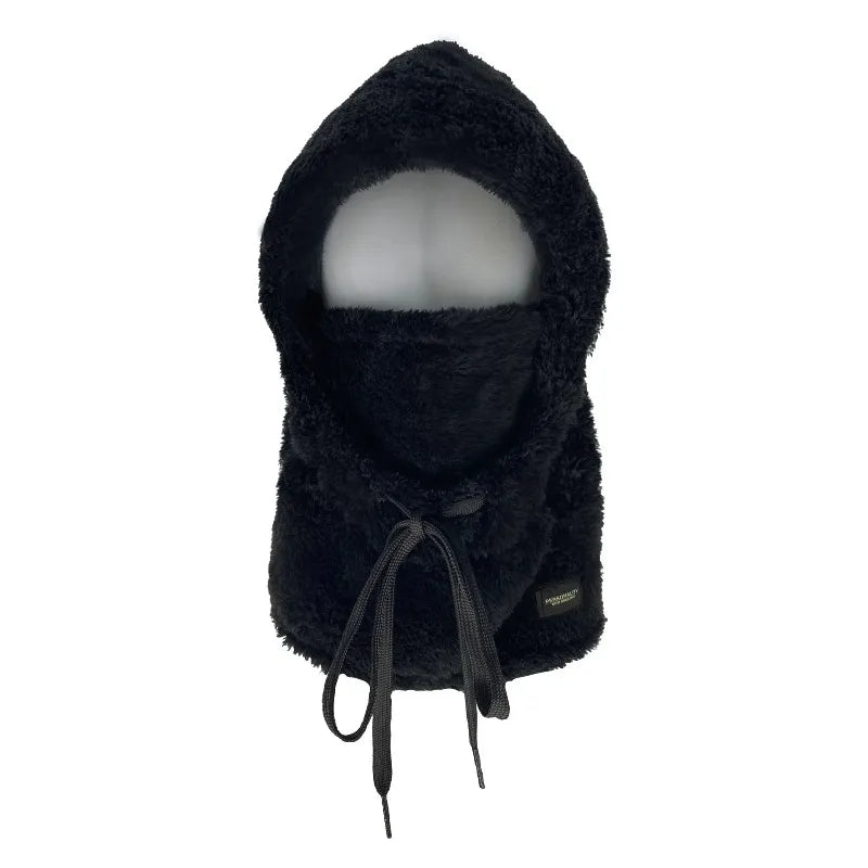 Unisex Sherpa Fleece Balaclava - Adjustable Windproof Winter Hood Face Cover | Polyester & Elastane Ski Mask