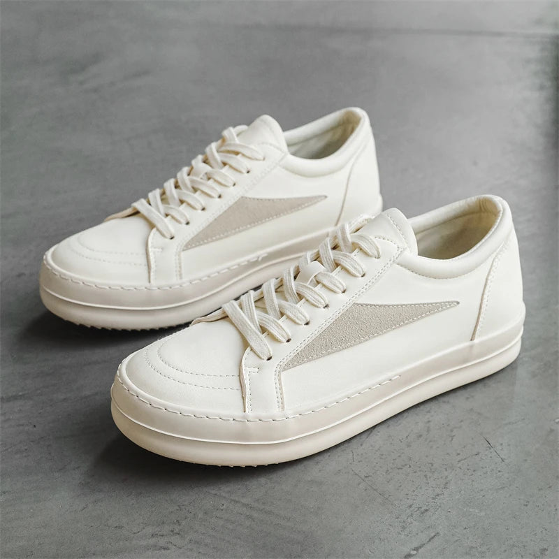 Men's Lace-Up Platform Sneakers — Breathable Microfiber Casual Shoes | Lightweight Anti-Odor Street Style Trainers