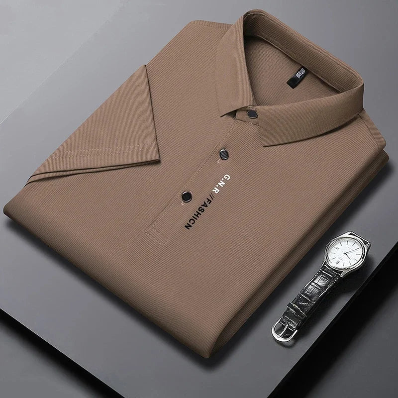 Men's Short Sleeve Polo Shirt – Anti-Wrinkle Casual Business Top, Sizes S–4XL