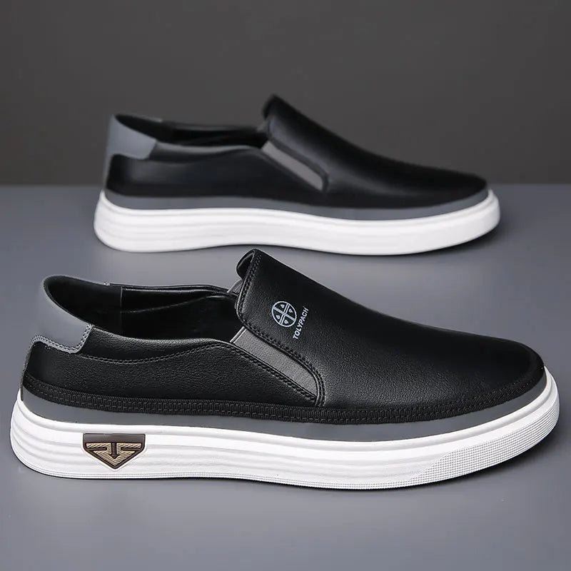 Men's Premium Slip-On Leather Loafers – Lightweight, Breathable & Comfortable for Work or Weekend