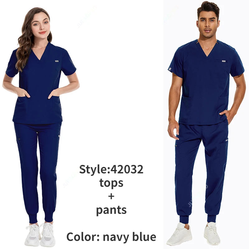 Women's Vibrant Multicolor Scrubs Set: Stylish Short Sleeve Top & Pants for Nurses & Pet Doctors
