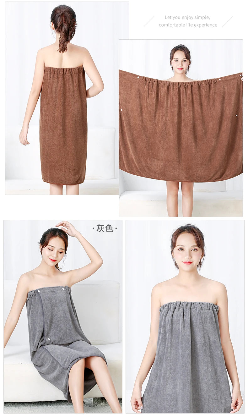 Women's Versatile Microfiber Bath Wrap - Premium Soft Handmade Towel for Spa, Salon, Sauna & Home