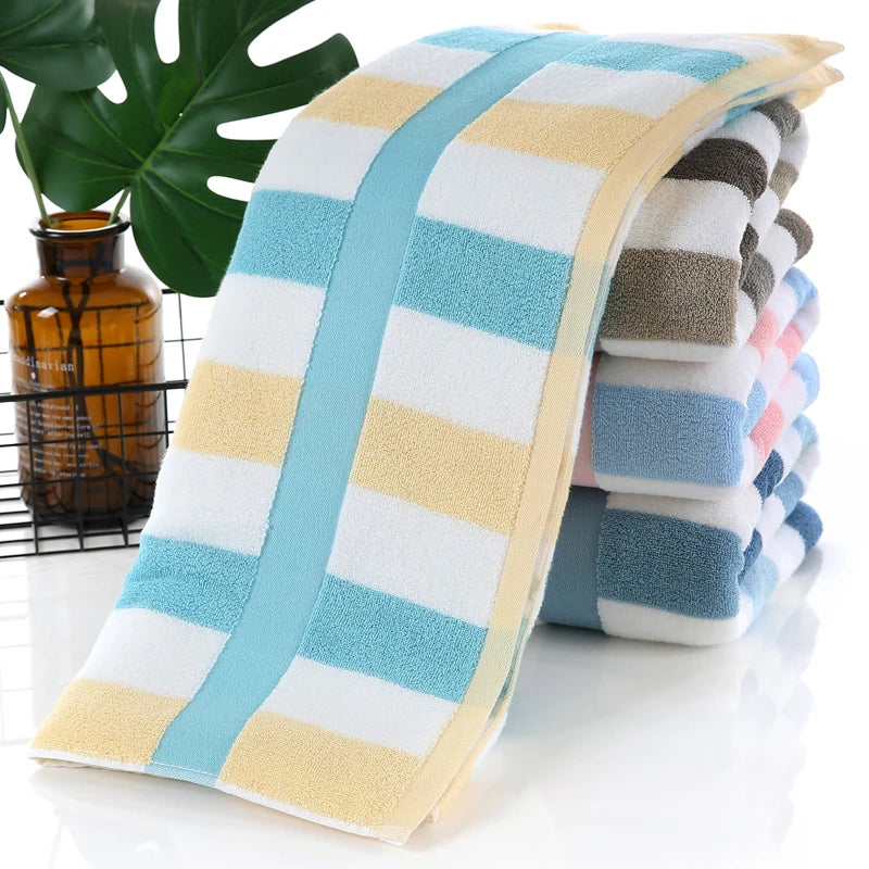Premium Striped Microfiber Bath Towel - Ultra Absorbent, Quick-Dry & Eco-Friendly