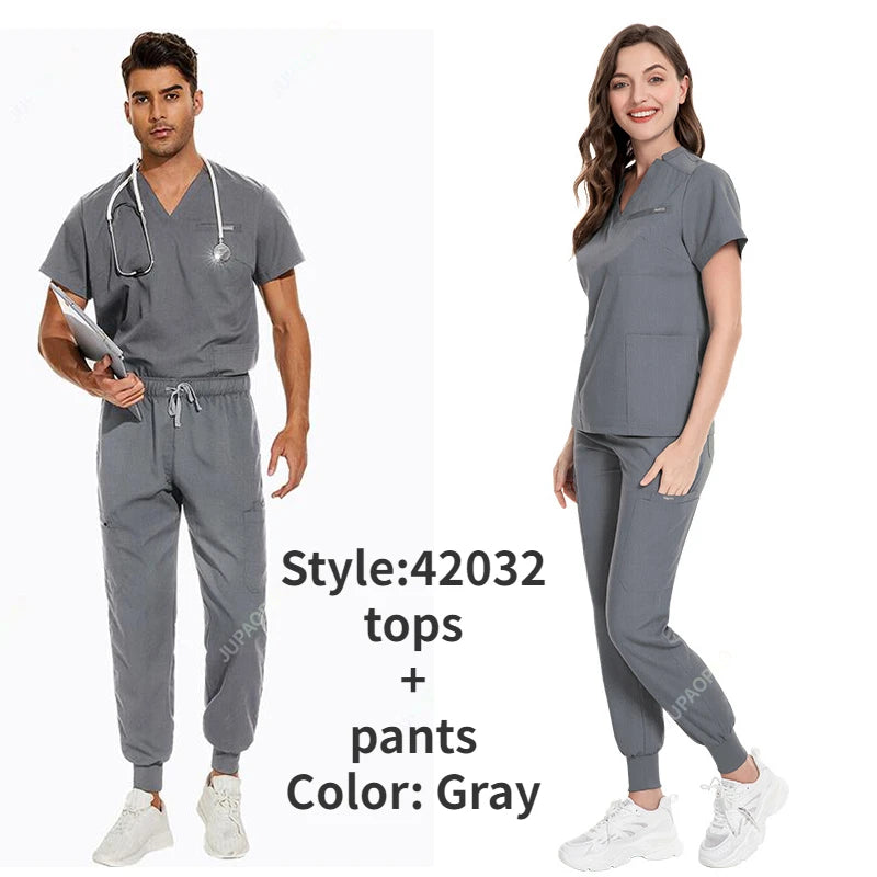 Women's Vibrant Multicolor Scrubs Set: Stylish Short Sleeve Top & Pants for Nurses & Pet Doctors