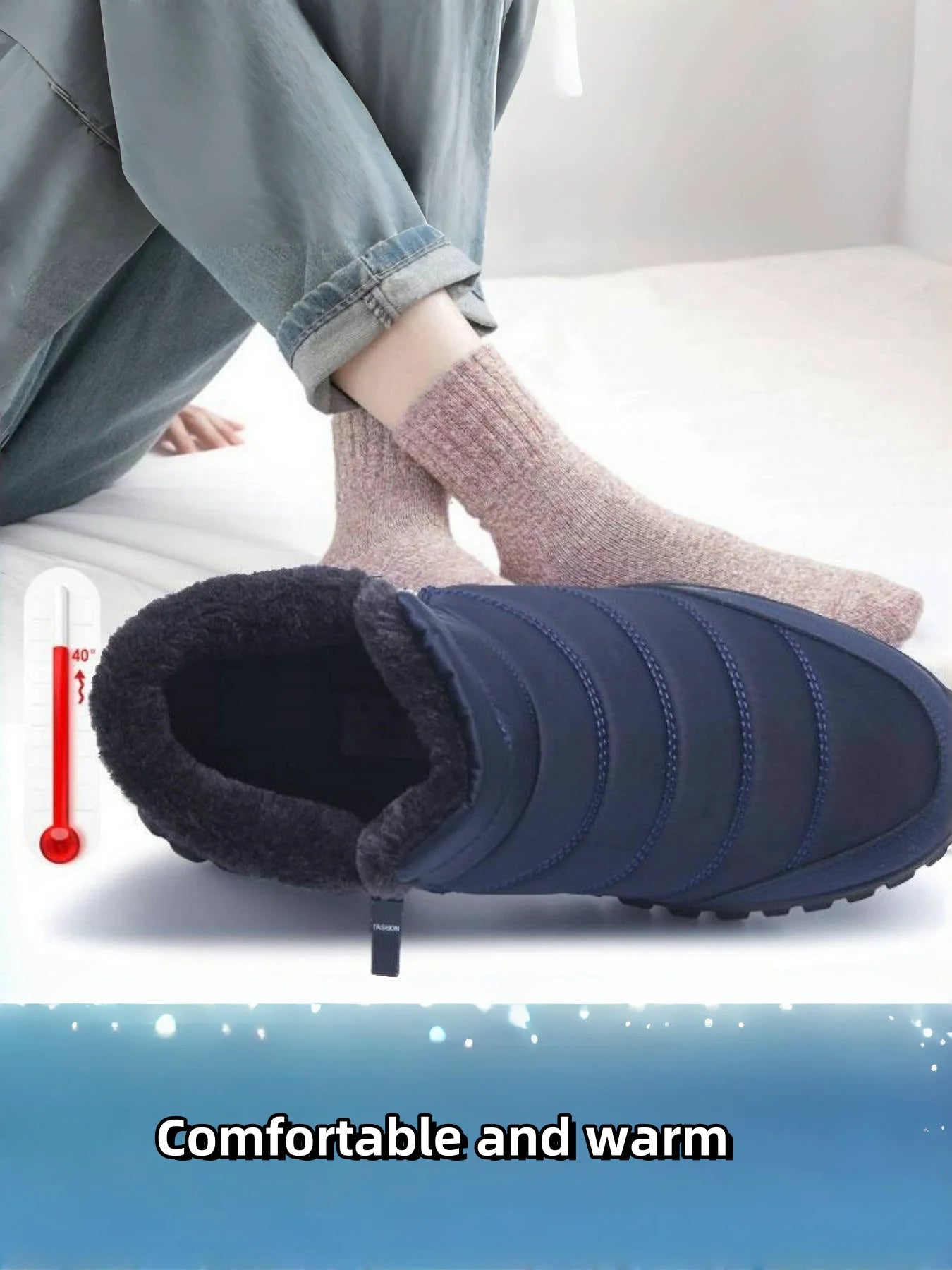 Men's Waterproof Winter Snow Boots – Faux Wool Lined Mid-Calf Zip Ankle Boot | Sizes 6.5–12