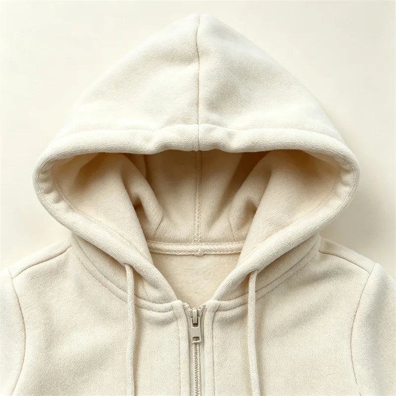 Women’s Maternity Zip-Up Fleece Hoodie with Kangaroo Pouch