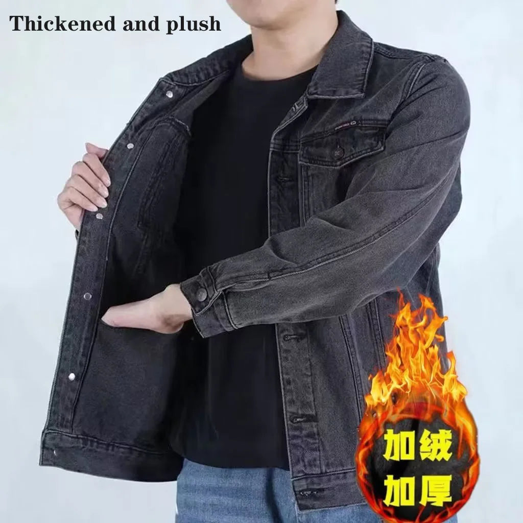 Men's 2024 Plus Size Padded Denim Cotton Jacket - Thicker, Warmer, and Stylish Winter Essential!"