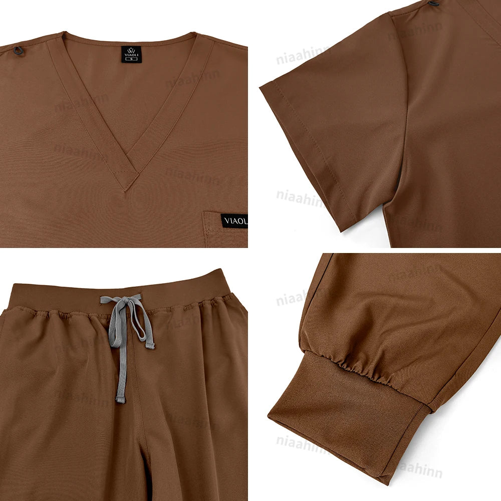 Unisex Classic V-Neck Jogger Scrub Set – Stylish & Stretchy