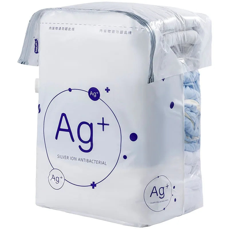 TAILI Antibacterial Vacuum Storage Bags – No-Pump Compression Bags with Ag+ Silver Ion for Clothes & Blankets | Travel & Home Organizer