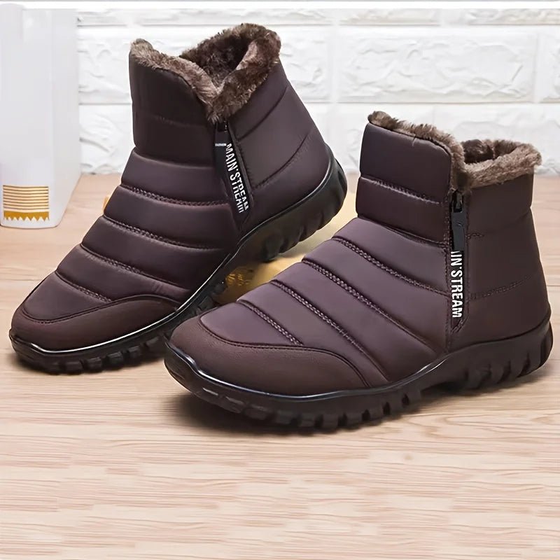 Men's NoEnName_Null Warm Cotton Zipper Snow Ankle Boots