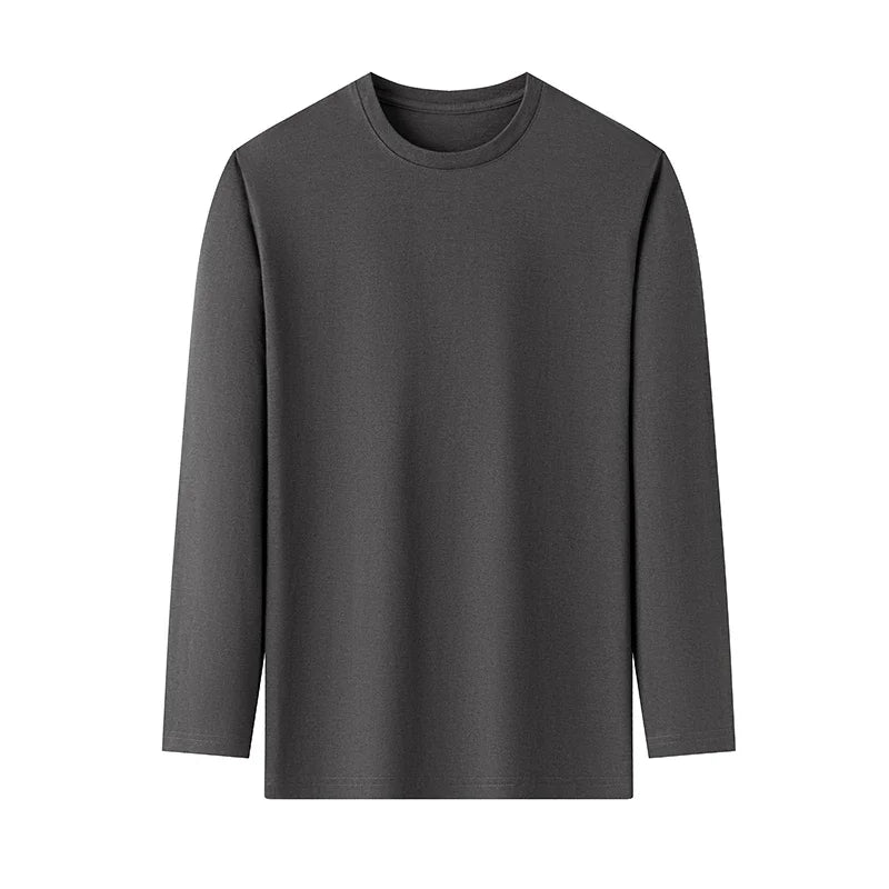 ASJP Men's 100% Cotton Long Sleeve Shirt | Breathable Casual Crew Neck Top for Summer & Everyday Wear