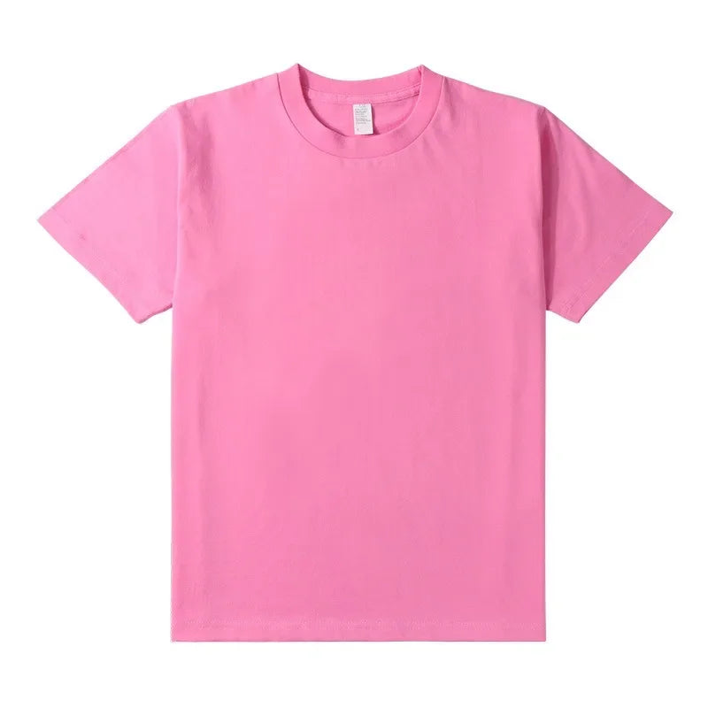 Men's 250g Combed Cotton T-Shirt | Heavyweight Solid Color O-Neck Short Sleeve Tee | Loose Casual Fit | XS–2XL