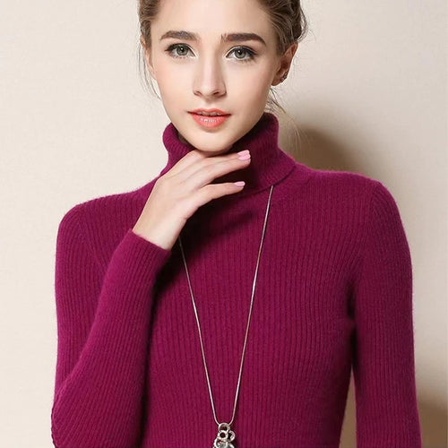 Women's New Turtleneck Jumper Knitted Blouses Fashion Ladies Sweaters