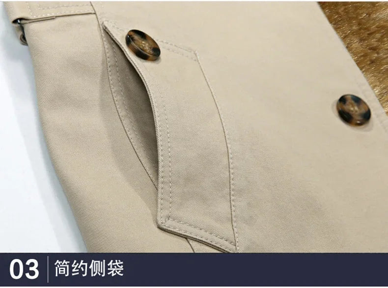Men's Vintage Streetwear Windbreaker Coat - Thickened Warm Polyester Jacket for Outdoor Fashion