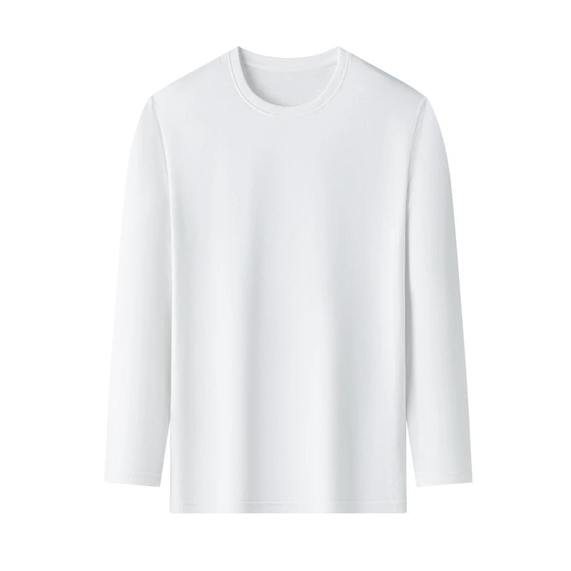 ASJP Men's 100% Cotton Long Sleeve Shirt | Breathable Casual Crew Neck Top for Summer & Everyday Wear