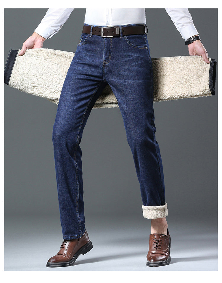 Men's Cozy Wool Velvet Jeans: Warm, Stylish & Versatile