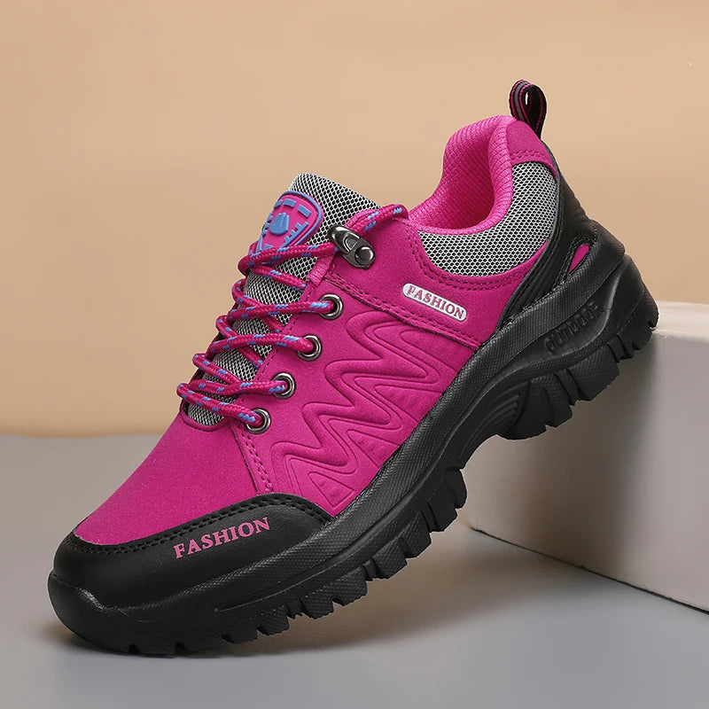 Women's Outdoor Trail Hiking Sneakers by ZUUBAN – Non-Slip Lace-Up Walking Shoes with EVA Comfort Insole.