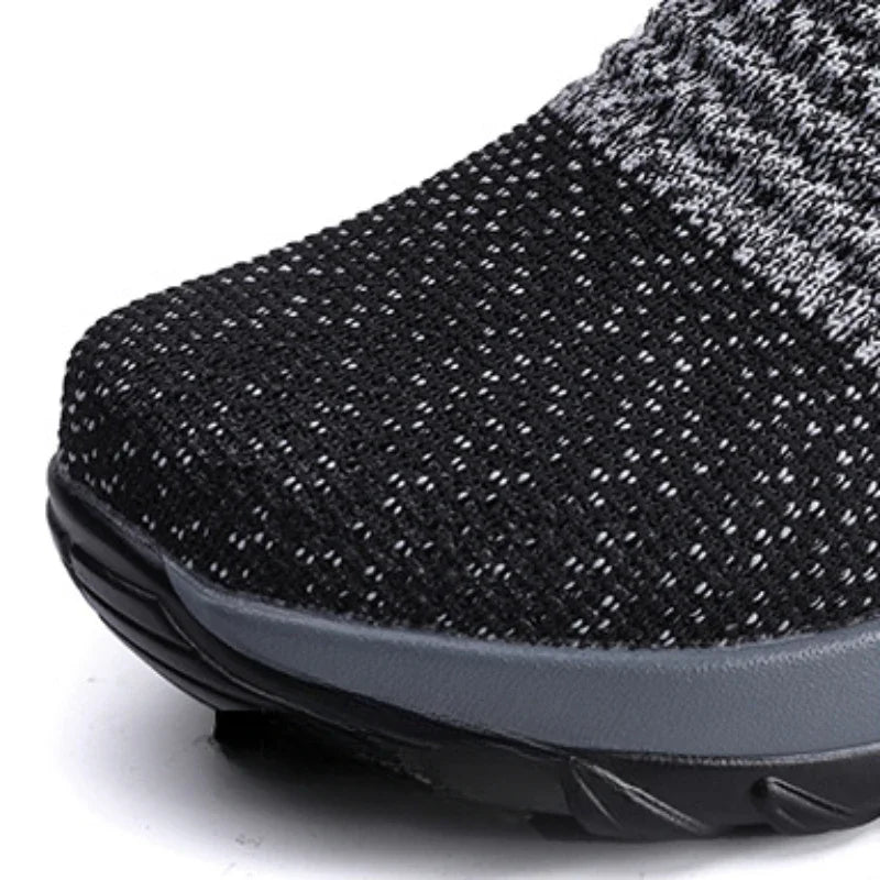 Women's Orthopedic Air Cushion Sneakers - Breathable Mesh Slip-On Platform Walking Shoes - Lightweight Non-Slip Tennis Shoes