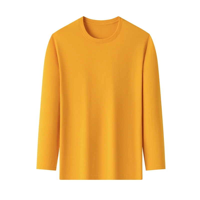 ASJP Men's 100% Cotton Long Sleeve Shirt | Breathable Casual Crew Neck Top for Summer & Everyday Wear