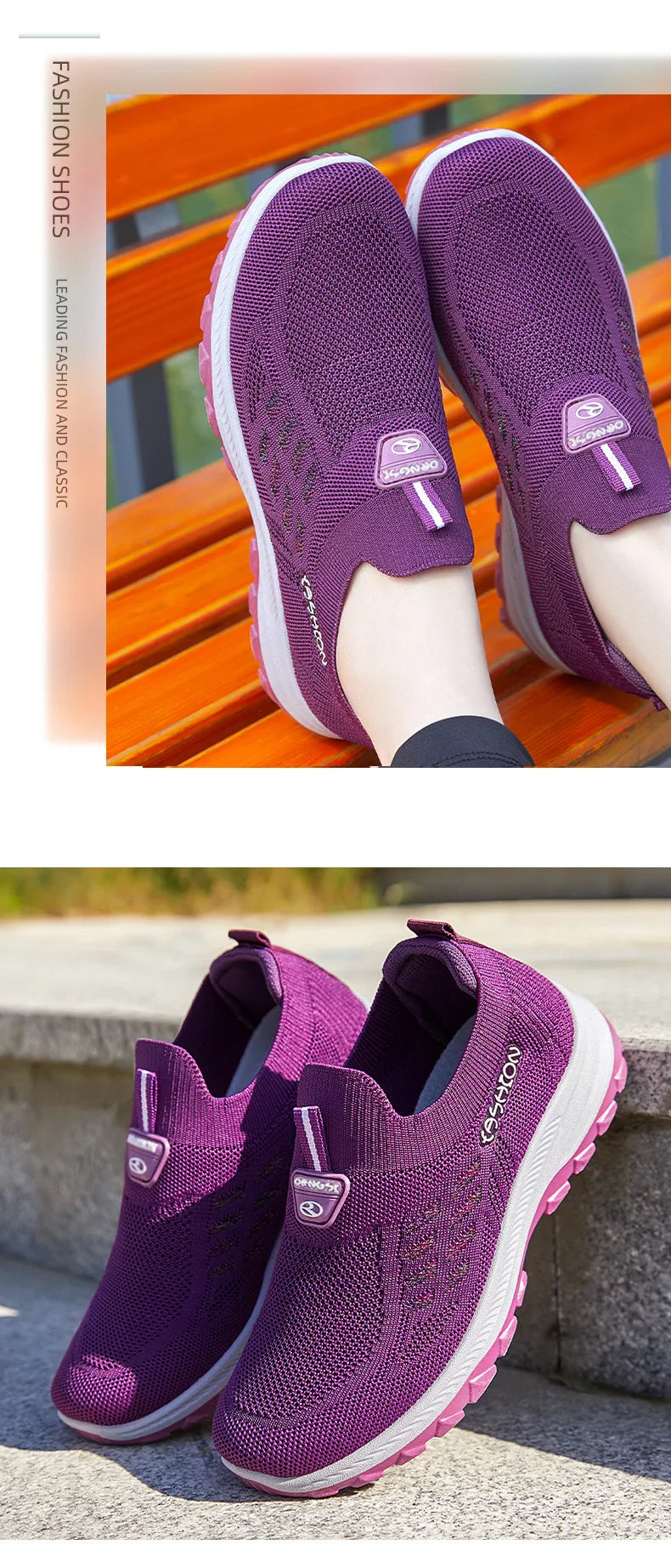 Women's Breathable Mesh Slip-On Sneakers – Lightweight EVA Comfort Walking Loafers with Rubber Sole