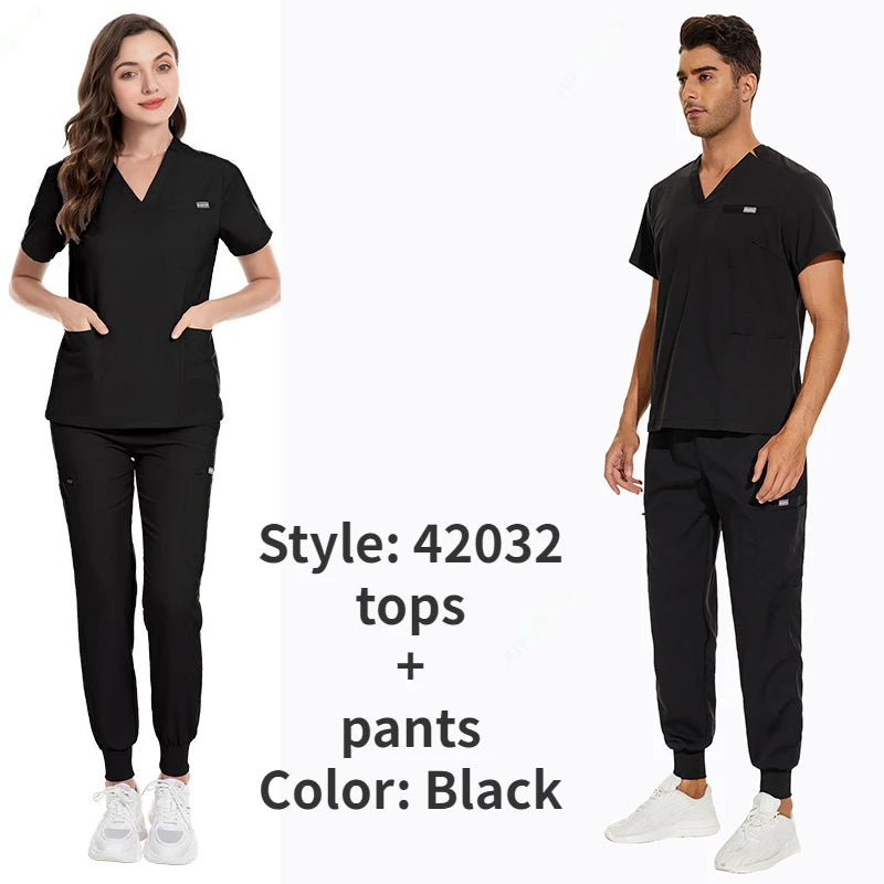 Women's Vibrant Multicolor Scrubs Set: Stylish Short Sleeve Top & Pants for Nurses & Pet Doctors