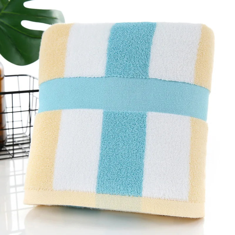 Premium Striped Microfiber Bath Towel - Ultra Absorbent, Quick-Dry & Eco-Friendly