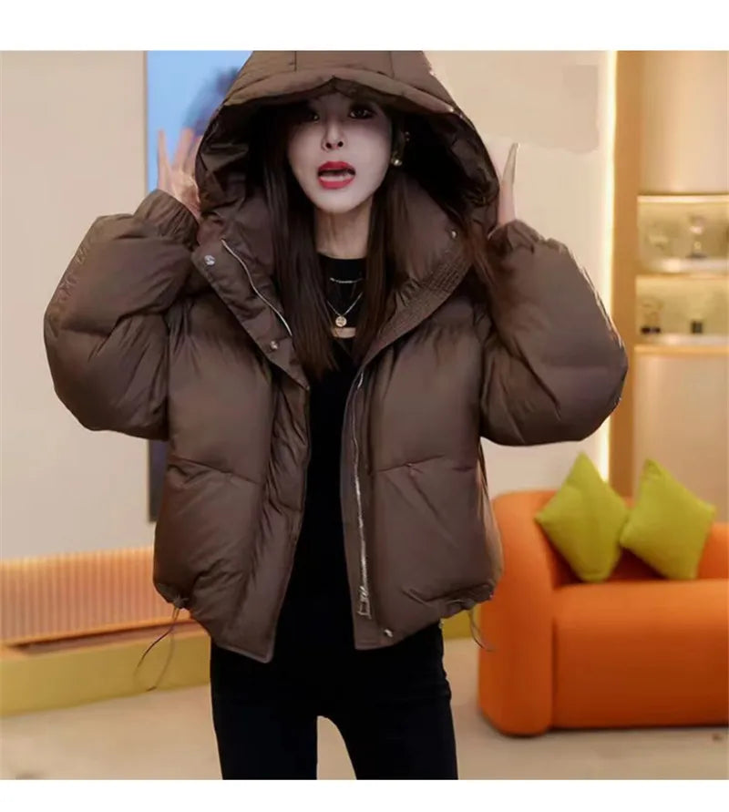 Women's Premium Cotton-Polyester Hooded Padded Jacket for Women-Autumn/Winter 2025.