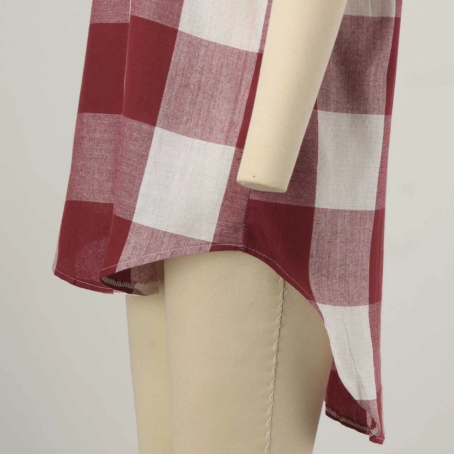Women's Plaid Longline Shirt — Button-Down Long Sleeve Oversized Tunic Top | 3 Colors