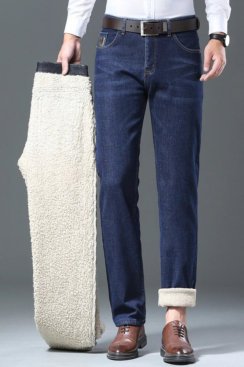 Men's Cozy Wool Velvet Jeans: Warm, Stylish & Versatile