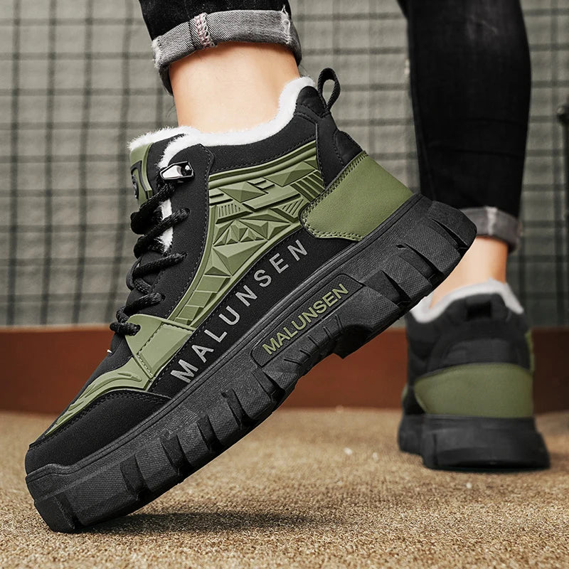 Men's Malunsen Waterproof High-Top Hiking Shoes - Lightweight & Warm