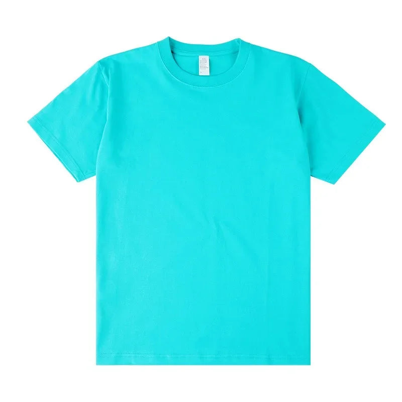 Men's 250g Combed Cotton T-Shirt | Heavyweight Solid Color O-Neck Short Sleeve Tee | Loose Casual Fit | XS–2XL