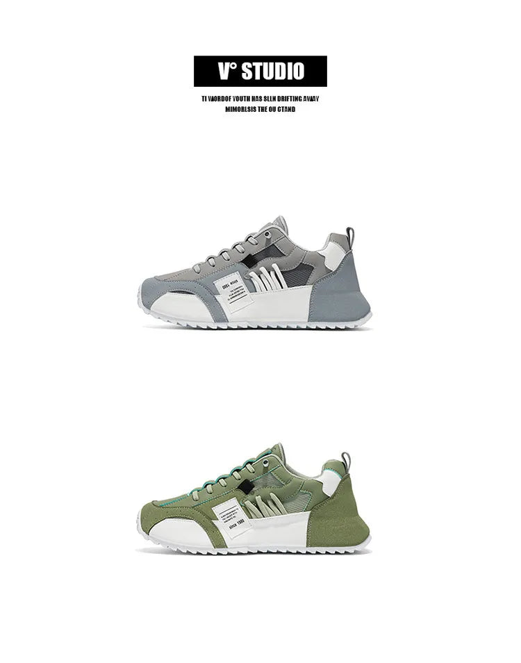 Syflyno Men's Lace-Up Athletic Sneakers — Breathable Mesh Running Shoes for Spring & Autumn | Anti-Slip Gym Trainers