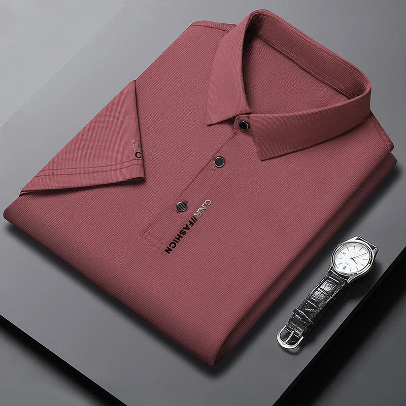 Men's Short Sleeve Polo Shirt – Anti-Wrinkle Casual Business Top, Sizes S–4XL