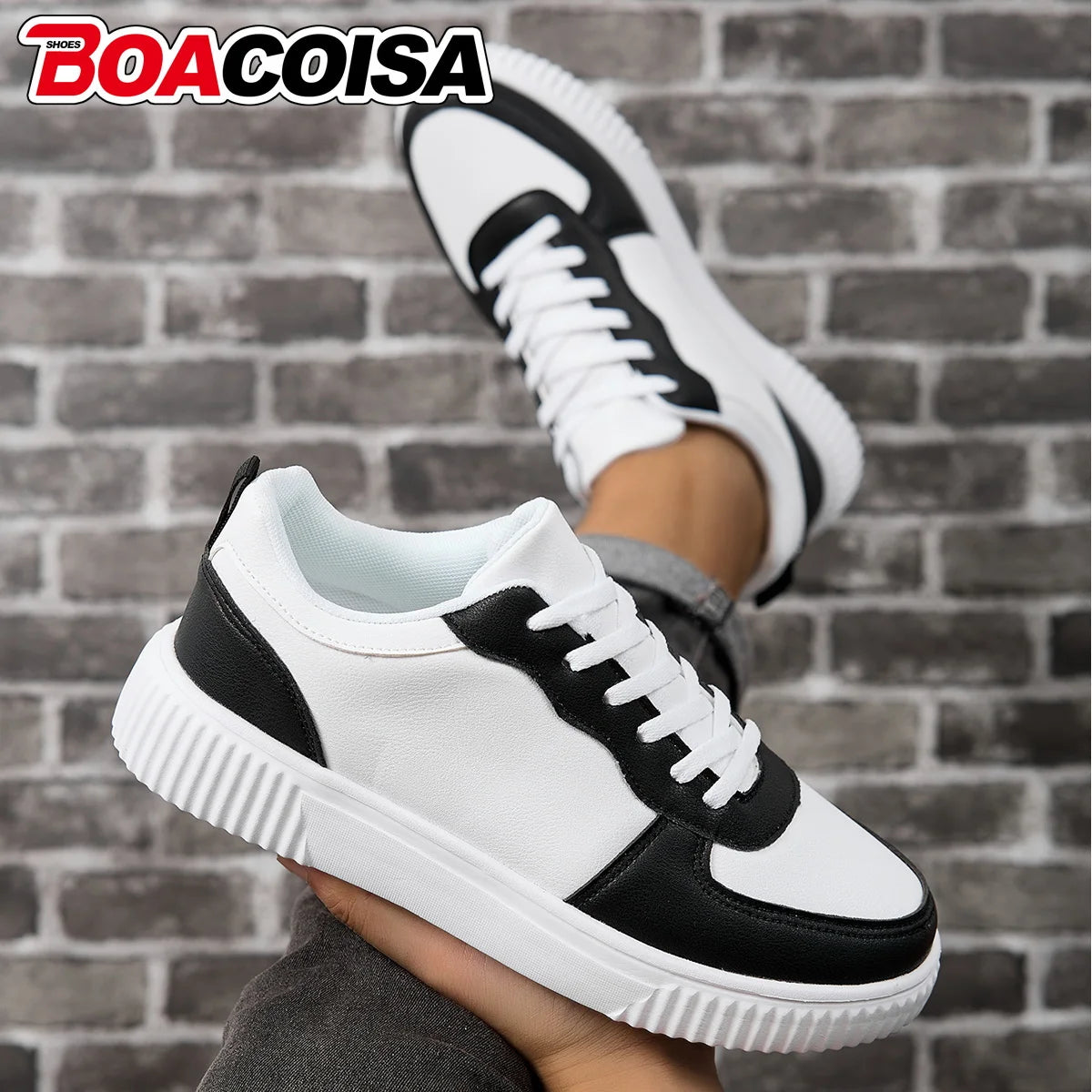 Women's Breathable Walking Shoes | Lightweight Casual Flat Shoes | Lace-Up | True to Size
