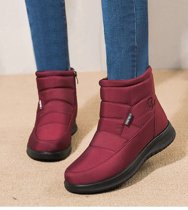Women's 2024 Waterproof Ankle Snow Boots with Fur