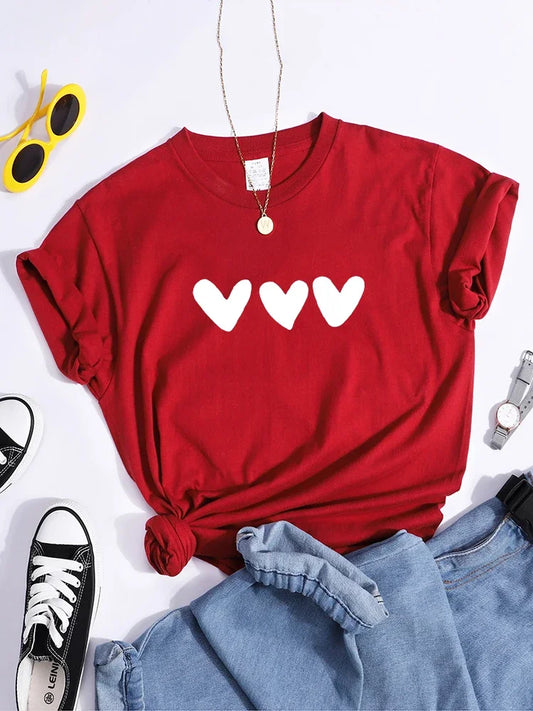 Women's Plus Size Black Heart Graphic T-Shirt | Cute Casual Loose Fit Tee – Summer Street Style Essential