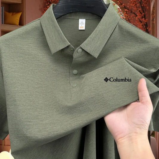 Men's Embroidered Polo Shirt – Anti-Wrinkle Breathable Short Sleeve Summer Top