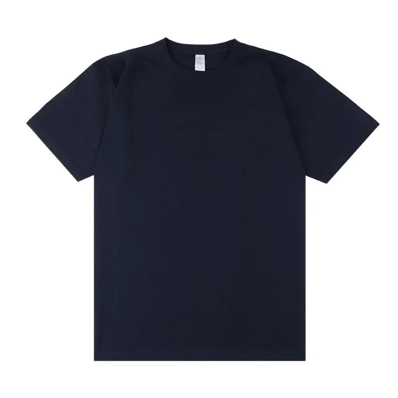 Men's 250g Combed Cotton T-Shirt | Heavyweight Solid Color O-Neck Short Sleeve Tee | Loose Casual Fit | XS–2XL