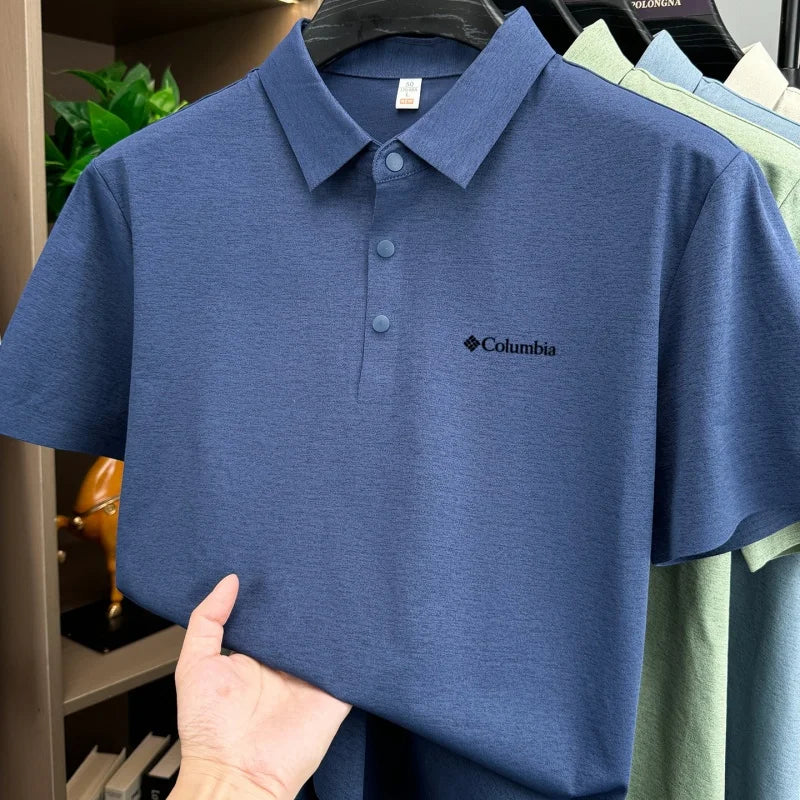 Men's Embroidered Polo Shirt – Anti-Wrinkle Breathable Short Sleeve Summer Top