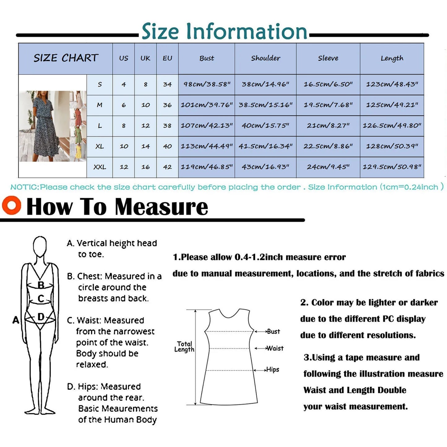 Women's Polka Dot Midi Dress – Slim Fit A-Line Casual Summer Dress with Drawstring Waist
