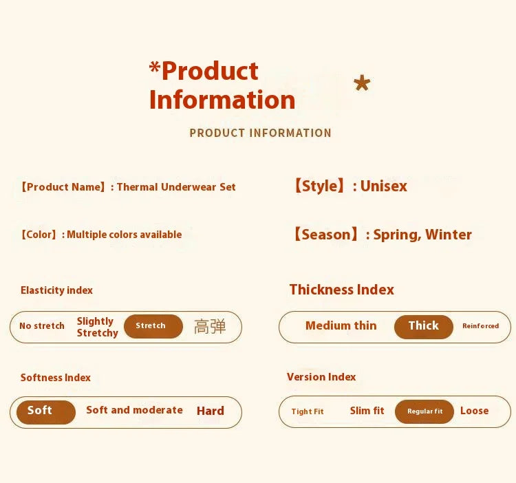 Unisex Premium Thermal Underwear Set - Cashmere Silk Winter Base Layer for Men & Women