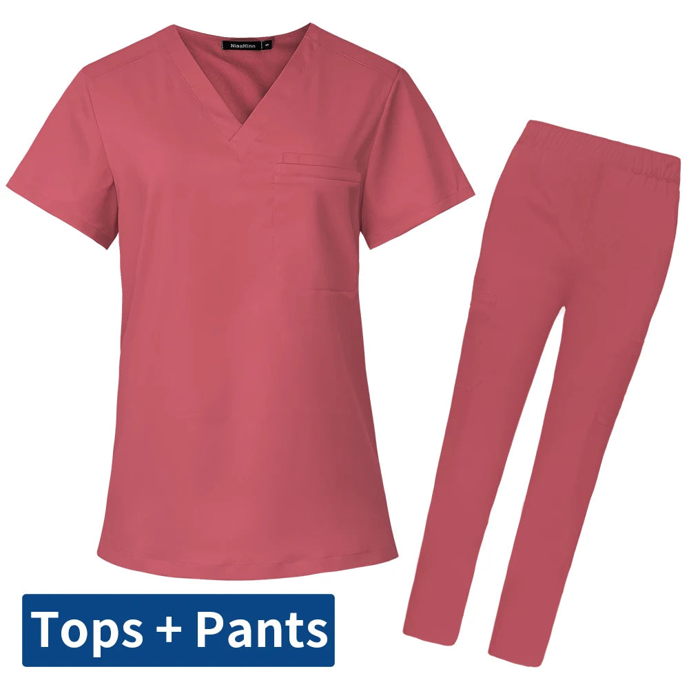 Men's V-Neck Scrubs Set - Stylish Medical Uniforms for Doctors & Nurses | Comfortable & Durable Lab Overalls